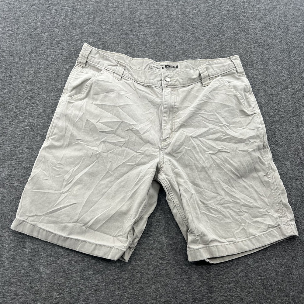 Carhartt 10" Rigby Canvas Dungaree Work Shorts Mens 38 Utility Flex Relaxed EUC